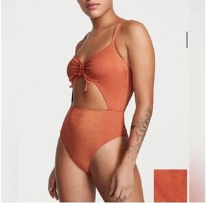 Victoria’s Secret Ruched Shine Cutout One piece Swimsuit